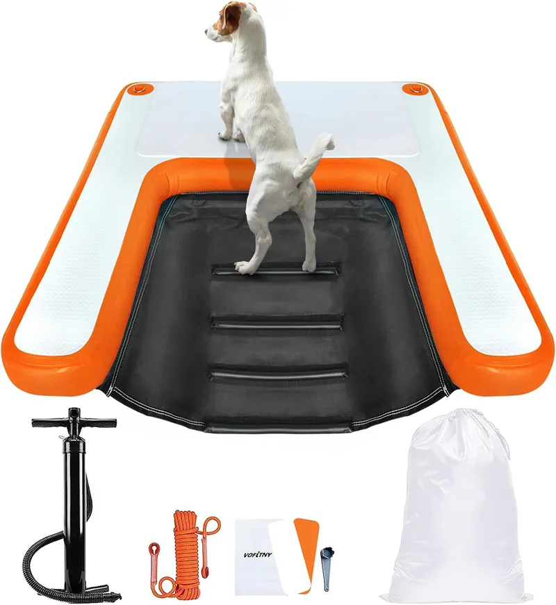 VOFiTNY Inflatable Dog Pool Ramp Portable Floating Ladder for Dogs